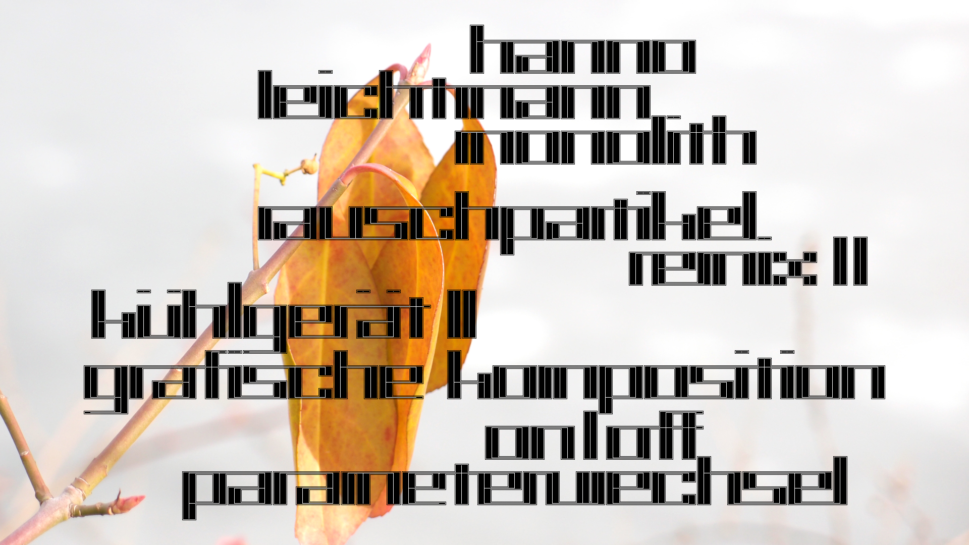 2021-03-10 Hanno Leichtmann - 1996 Monolith (rauschpartikel Remix 1 - 3)